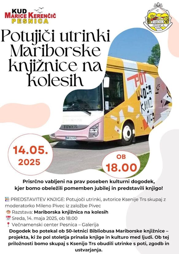 POTUJOČI UTRINKI MARIBORSKE KNJIŽNICE NA KOLESIH - PREDSTAVITEV KNJIGE KSENIJE TRS